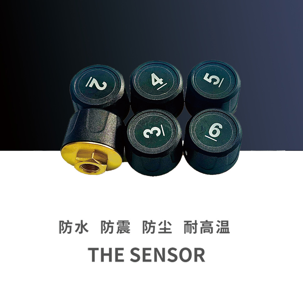 Heavy truck box cargo fire truck bus truck tire pressure monitoring system 6 tire pressure detector solar external