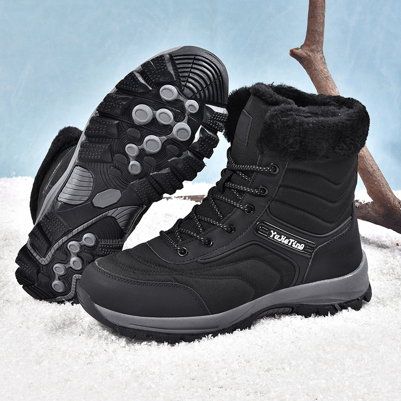 Zapatos de invierno al aire libre para hombres y mujeres Botas de nieve impermeables de cuero al aire libre noreste de gran tamaño transfronterizo