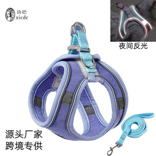 Pet Harness Cat Harness Cat Leash Outdoor Walking Cat Rope Anti-Escape Rabbit Leash with Luminous Design