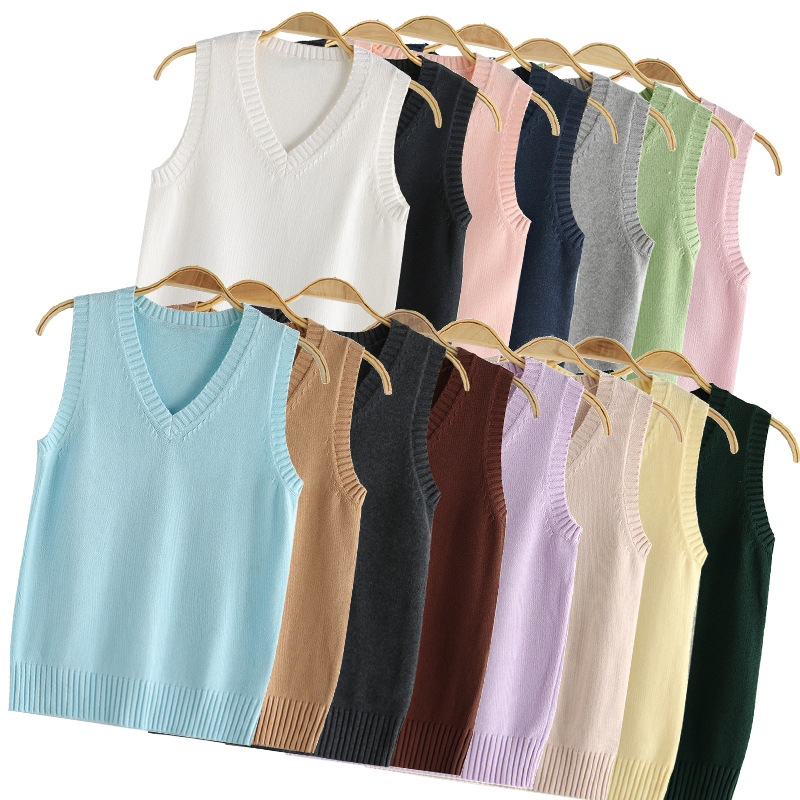 针织厂现货批发英伦学院风JK制服背心套头承接天猫淘宝大小