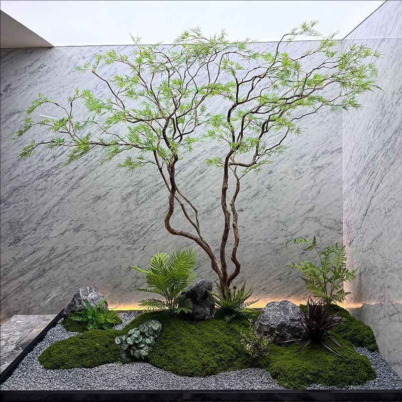 高級人工花、羽根、楓の葉、馬酔木、室内用人工樹木、緑化、景観、ショーウィンドウ装飾、結婚式|undefined