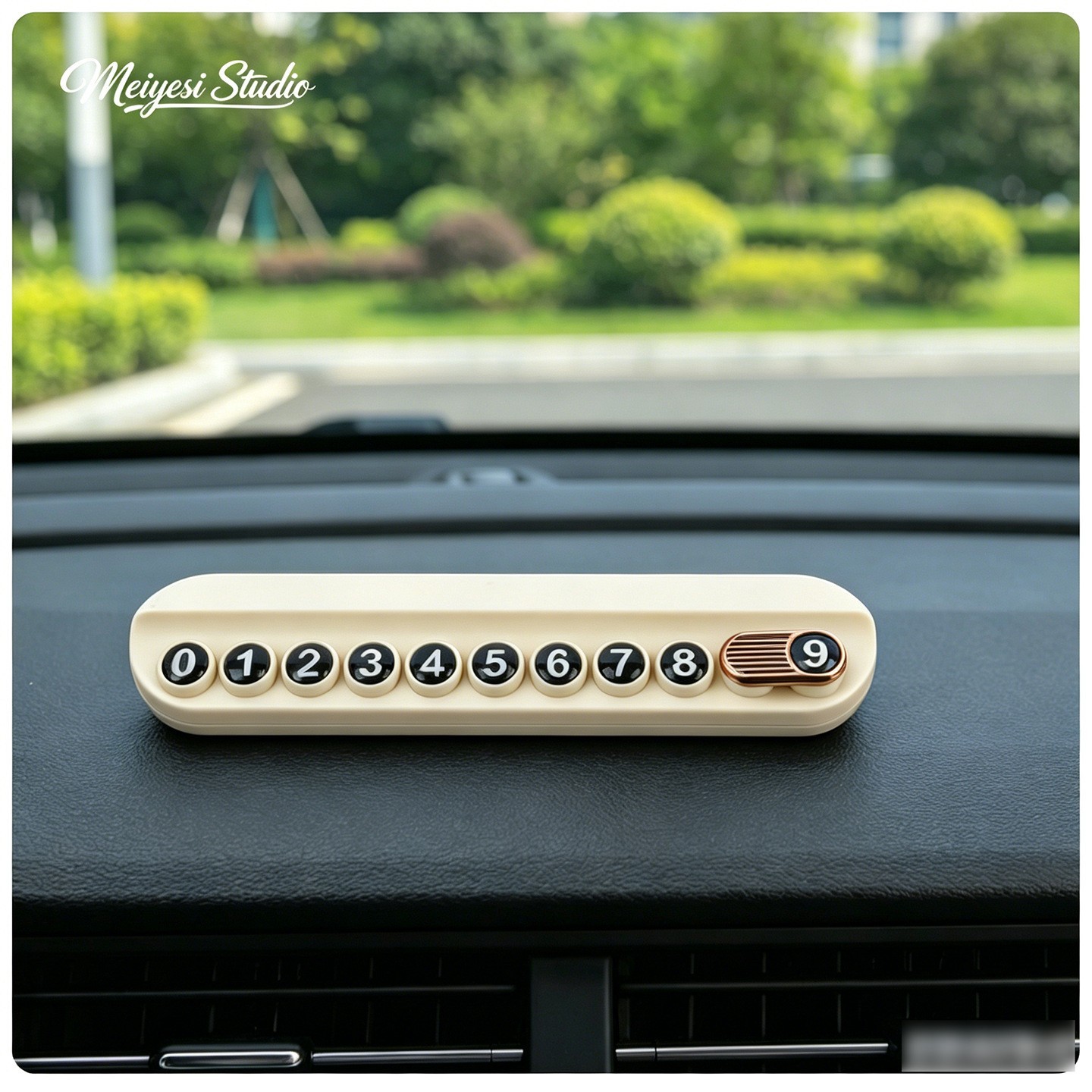 Placa de estacionamiento beige