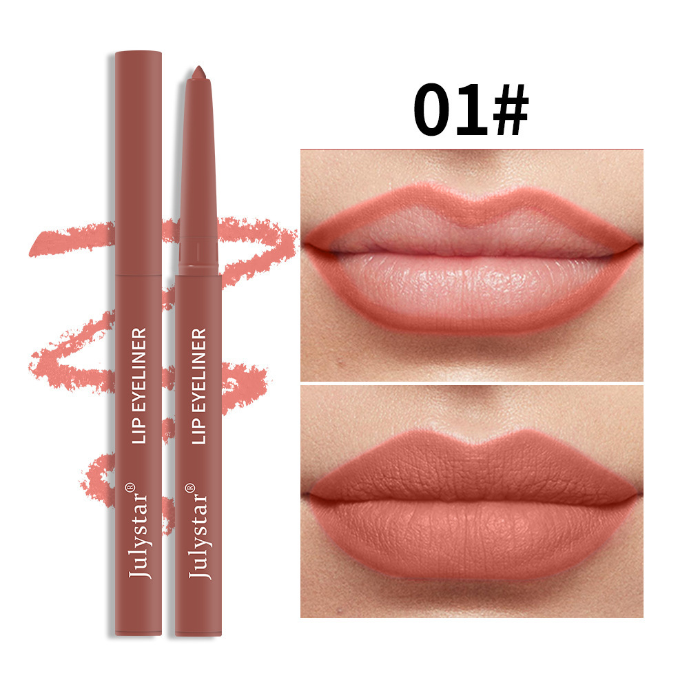 Julystar Lip Pen: Non-smudging Lipstick pen, matte Pink lip gloss, and rotating Lip liner pen set undefined
