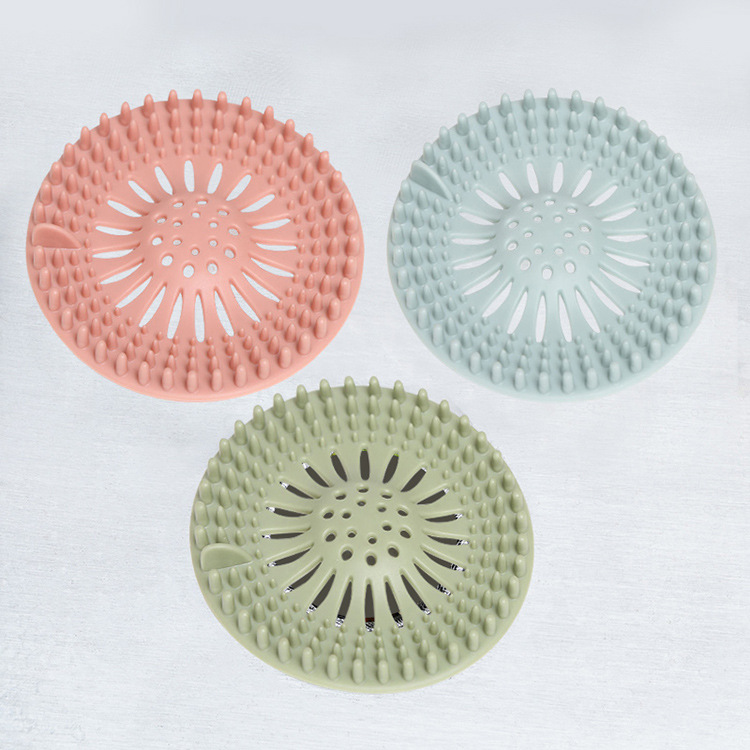 Toilet hair filter sewer sink filter bathroom silicone anti-blocking floor drain cover