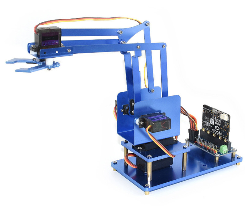 Micro:bit four degrees of freedom metal machine arm kit-Bluetooth remote control torque foot, smooth rotation Micro:bit four degrees of freedom metal machine arm kit-Bluetooth remote control torque foot, smooth rotation
