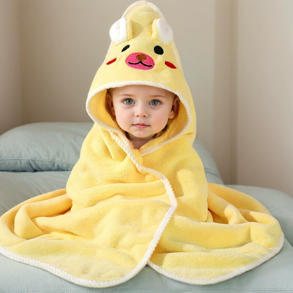 Новорожденный с капюшоном банное полотенце накидка коралловый бархат детское банное полотенце может носить плащ мягкий через границу