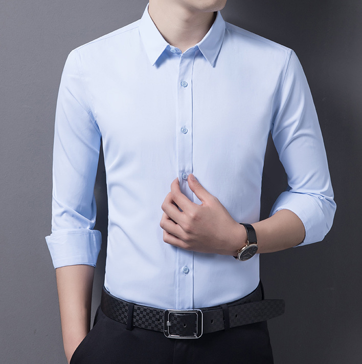 Camisa blanca manga larga slim fit negocios ropa formal verano ropa de trabajo primavera y otoño camisa negra traje de los hombres camisa de manga corta