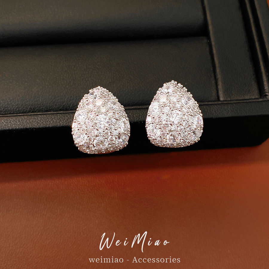 Agujas de plata de piedra de silicio gota de agua estilo simple y fría personalidad temperamento pendientes ligero de lujo alta sensación de pendientes image 1