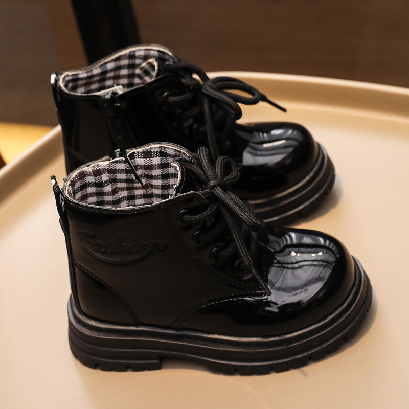 Children's Martin 2024 new girls' autumn and winter short British style boys' single boots_voghion.com