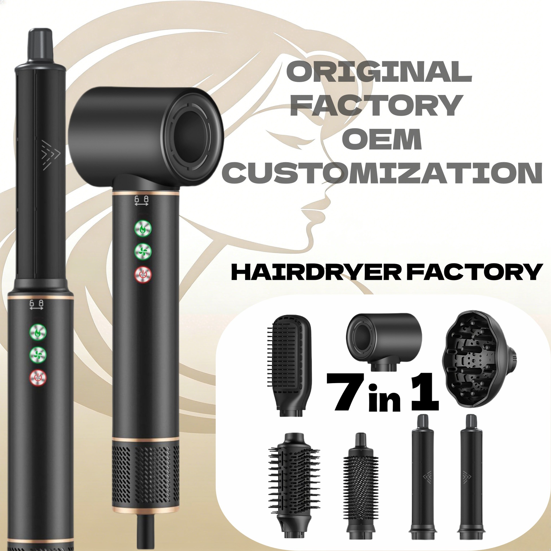 국경 간 열풍 빗 전기 헤어드라이어 고속 브러시리스 모터 OEM/ODM 소량 도매 음이온