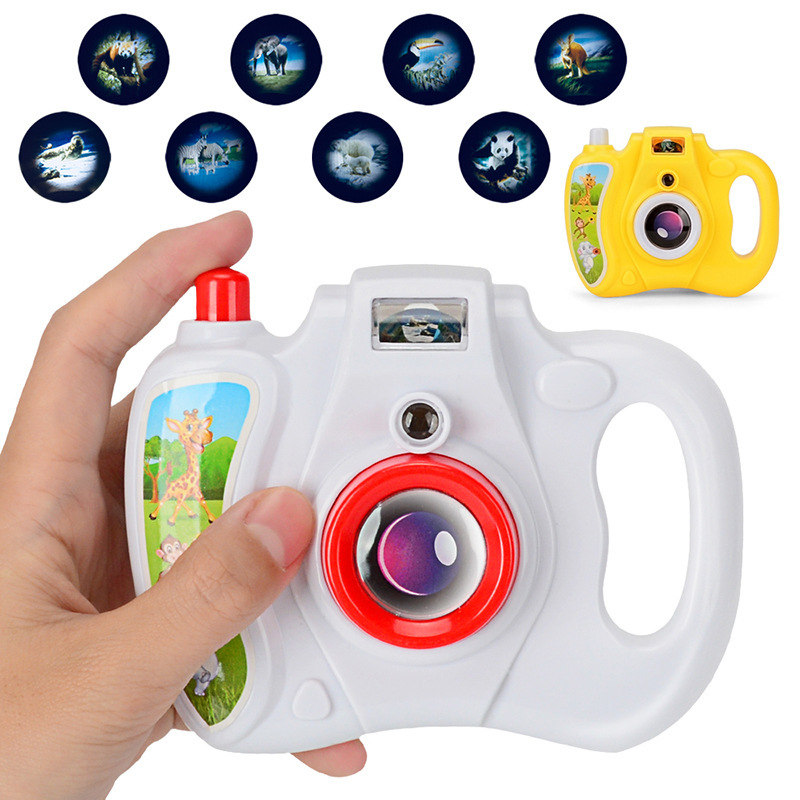 儿童卡通灯光投影相机玩具八款灯光图案手按投影照相机地摊玩具厂
