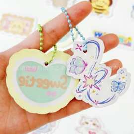 捏捏吊牌异形圆形吊卡标牌小卡卡头卡背打包出物装饰配件点缀E18