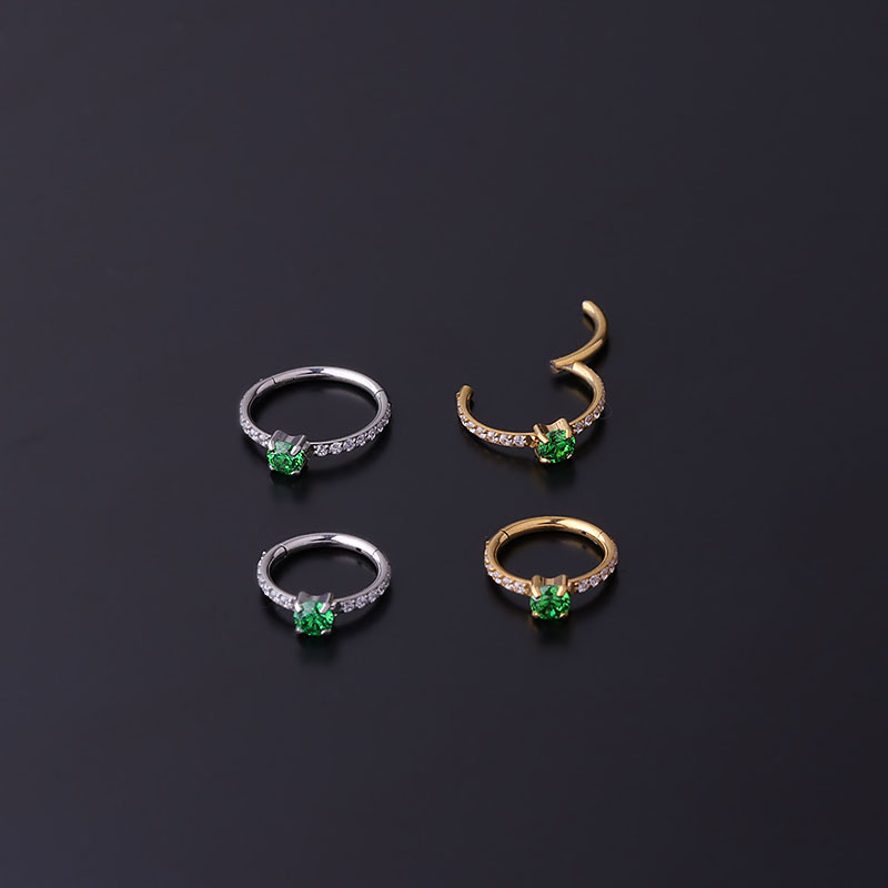 Women'S Gender 316L Stainless Steel Zircon Ear Cartilage Rings & Studs Round Waterproof Non Tarnish Surgical Steel Women'S