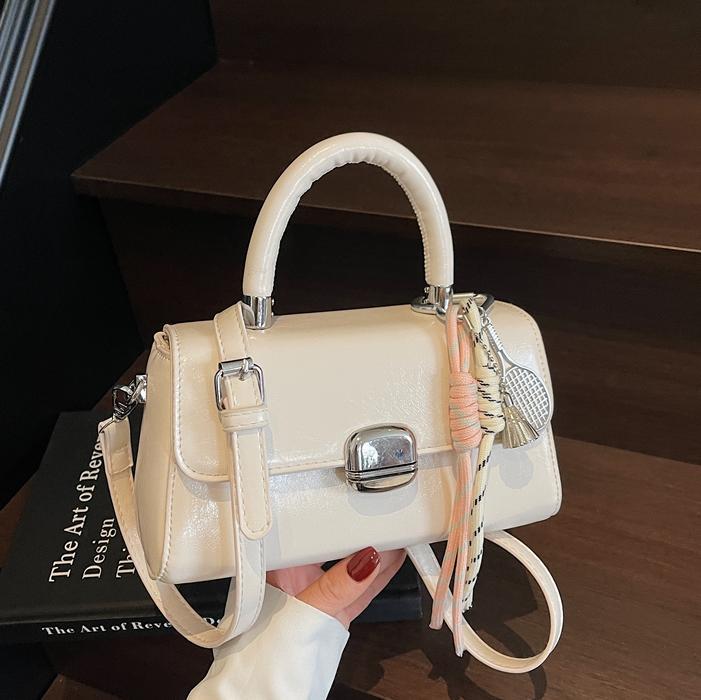 Bolso pequeño de cuero de cera de aceite de súper fuego de comercio exterior 2025 nuevo bolso cuadrado pequeño retro salvaje bolso bandolera de moda casual