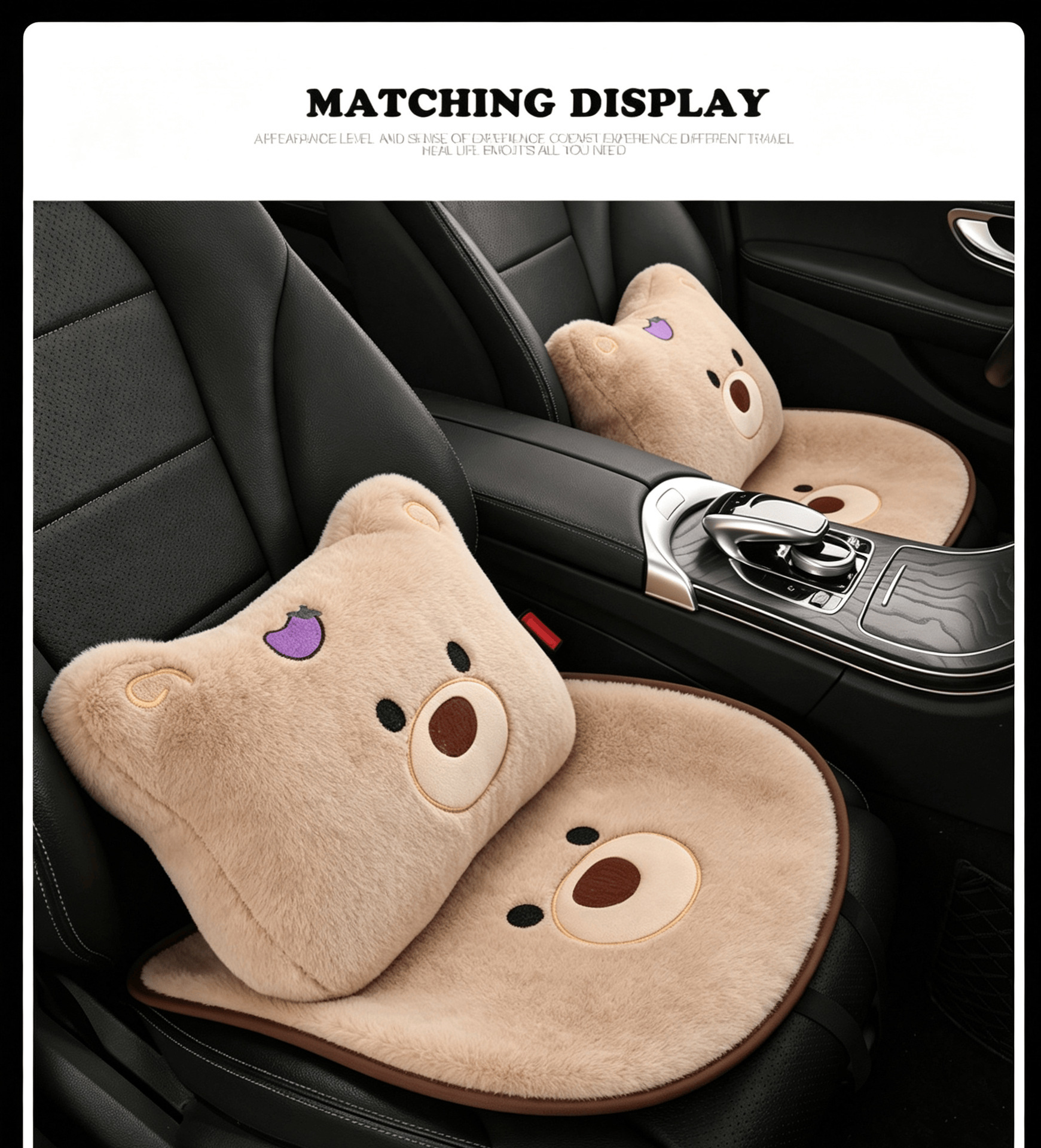 2026 new car seat cushion, winter plush and thickened, cute bear design, floor mat for winter warmth, rear seat cover