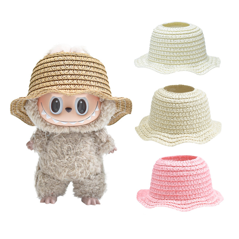 Labubu Straw Hat for Dolls, First, Second, and Third Generation Blind Box Earless Doll Hat, Open-Top Sitting Party Hat