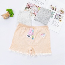 找工厂裸氨无缝蕾丝中腰女士平角内裤提臀安全裤纯棉蕾丝打底裤