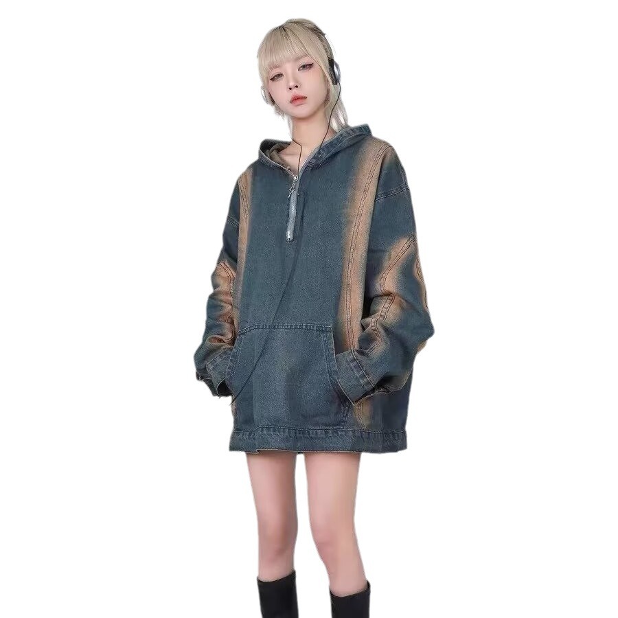 2024 봄과 가을 파이 잘 생긴 틈새 코트 여성 하이 스트리트 차오 저우 브랜드 홍콩 스타일 일본 스타일 하라주쿠 스타일 한국 스타일 유행 루즈 셔츠