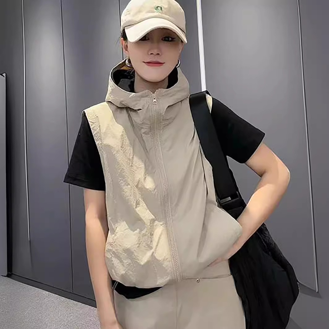 Loose Vest for Women 2024 Summer New Sun Protection Clothing Jacket Vest Windbreaker Workwear Vest New Chinese Style Sun Protection