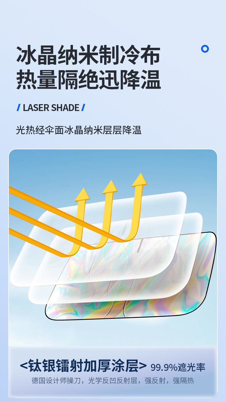 Car Sunshade Laser Sun Insulation Front Windshield Car Sunshade Cover Privacy Curtain Sunshade
