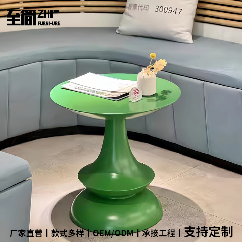 Designer Niche Tray-Shaped Side Table with Unique Minimalist Wine Glass Design, Suitable for Small Apartments and Bedside Use, Creative Small Side Table