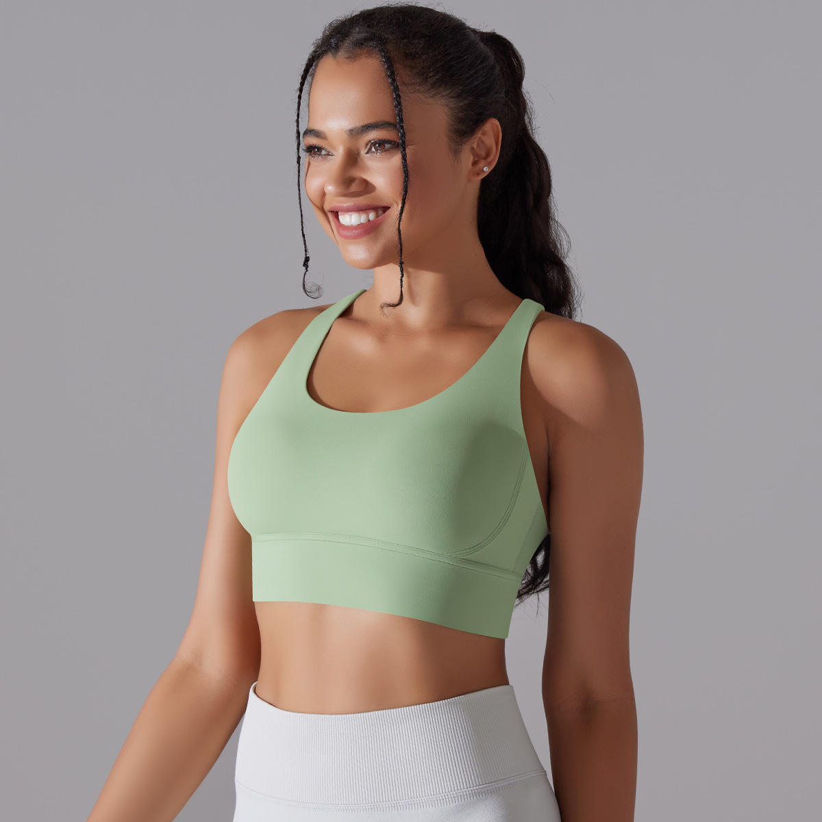 127g Weight Sleeveless Sleeve Length Nylon, Spandex Fabric Type Short Top Length Halter Crisscross Tank Tops Type Fitness, Yoga Occasion U Neck Neckline Solid Color Pattern Sports Style Sports Solid Color Nylon Spandex U Neck Active Tops Halter Crisscross Tank 131