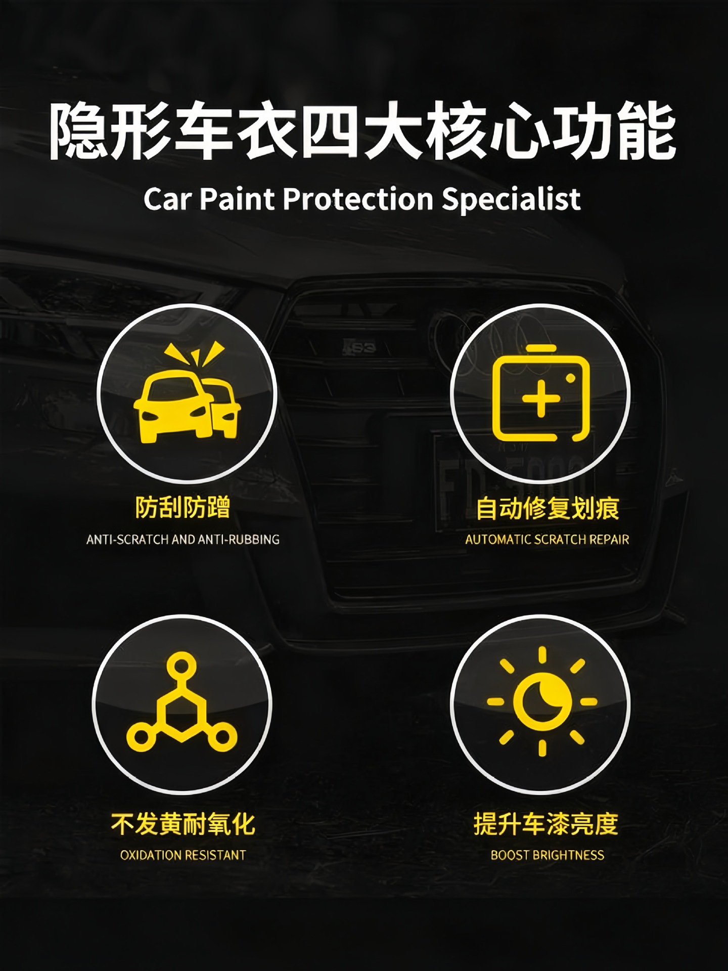 Cross-Border Export Tpu Invisible Car Film Ppf Automotive Transparent Film Self-Healing Hydrophobic Brightening Tpu Paint Protection Film