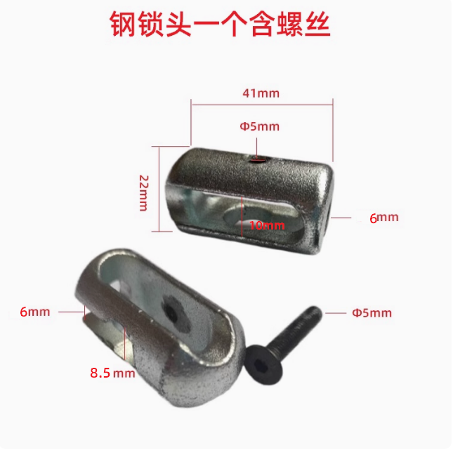 Accesorios de cuerda de acero de gimnasio mantenimiento de cable de cable de cable personalizado terminal de conexión de abrazadera de bloqueo de contrapeso