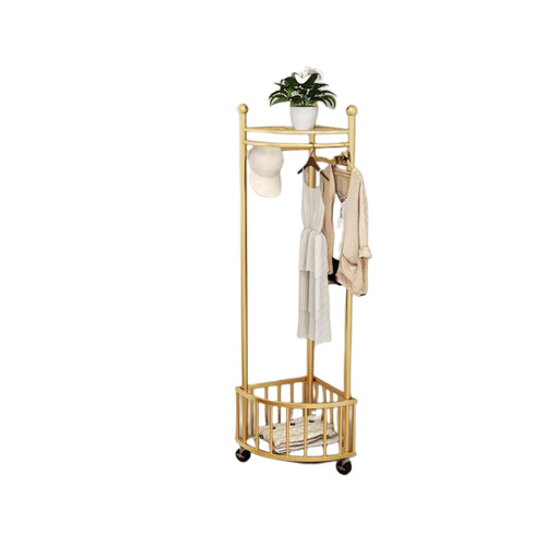 Corner coat rack bedroom floor-standing light luxury wheeled movable creative clothes hanger wall hanging clothes rack Nordic clothes rack
