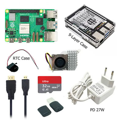 Набор для разработки (Raspberry Pi 5) 4 GB / 8 GB, 9‑слойный корпус, PD 27 Вт