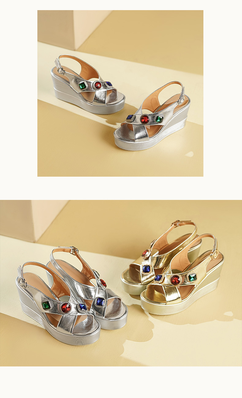 Sandal cao gót nữ hở mũi quai khóa mũi vuông đế dày gót 9.5 cm — màu vàng chi tiết 5