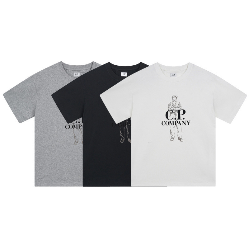 CP. Spring/Summer New Collection Lens Company Round Neck Casual T-Shirt, Pure Cotton, Fashionable, Comfortable, Loose Fit, Short Sleeve, Men's, Cross-Border