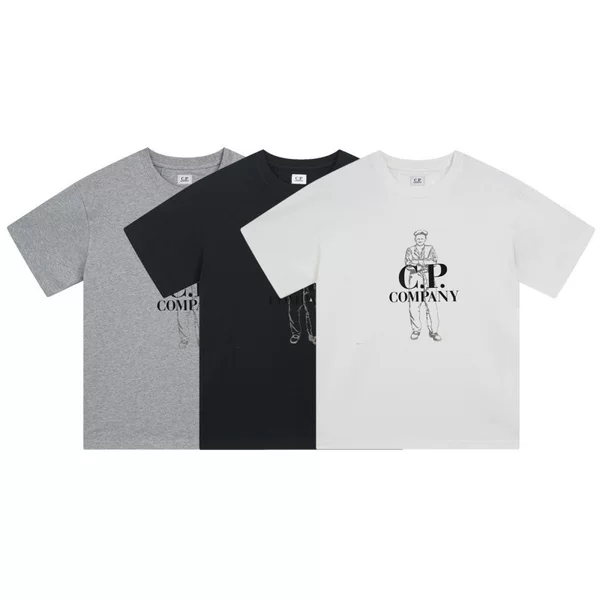 CP. Spring/Summer New Collection Lens Company Round Neck Casual T-Shirt, Pure Cotton, Fashionable, Comfortable, Loose Fit, Short Sleeve, Men's, Cross-Border