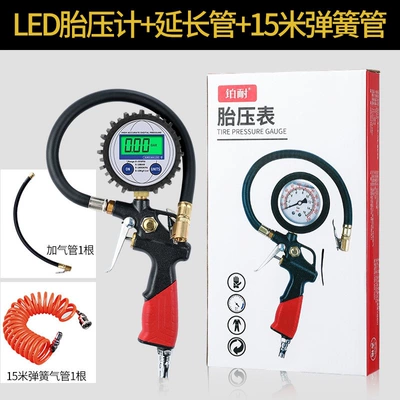 pressure monitors, and inflating guns: Air pressure gauge/tire pressure gauge - upgraded-led-display-tire-pressure-gauge-air-hose-15m-pu-hose