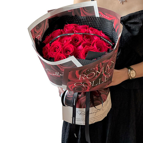 Chinese Valentine's Day new rose flower wrapping paper after the rain kraft paper Romantic Valentine's Day bouquet wrapping flower paper DIY material