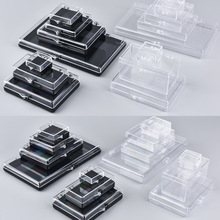 散拍长方形链胶透明盒塑料盒子小产品展示盒徽章盒胸章五金包装盒