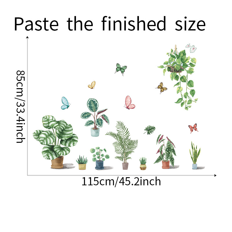 New Potted Succulent Turtle Back Leaf Hanging Basket Butterfly Wall Sticker Wholesale Nihaojewelry display picture 1