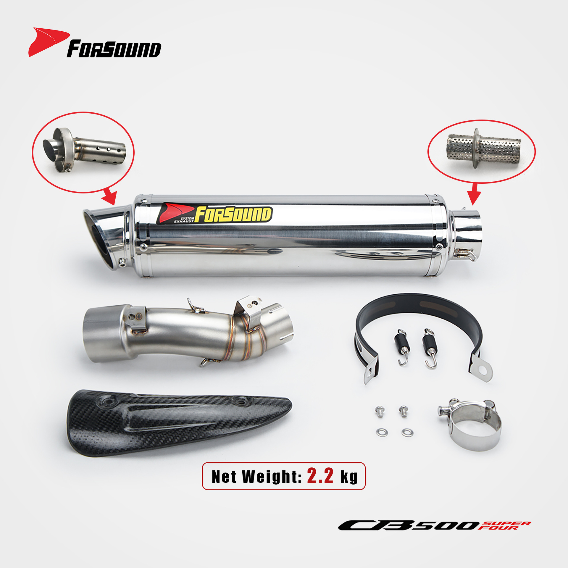 Suitable for HONDA CB500SF modified mid-tail section stainless steel motorcycle exhaust pipe