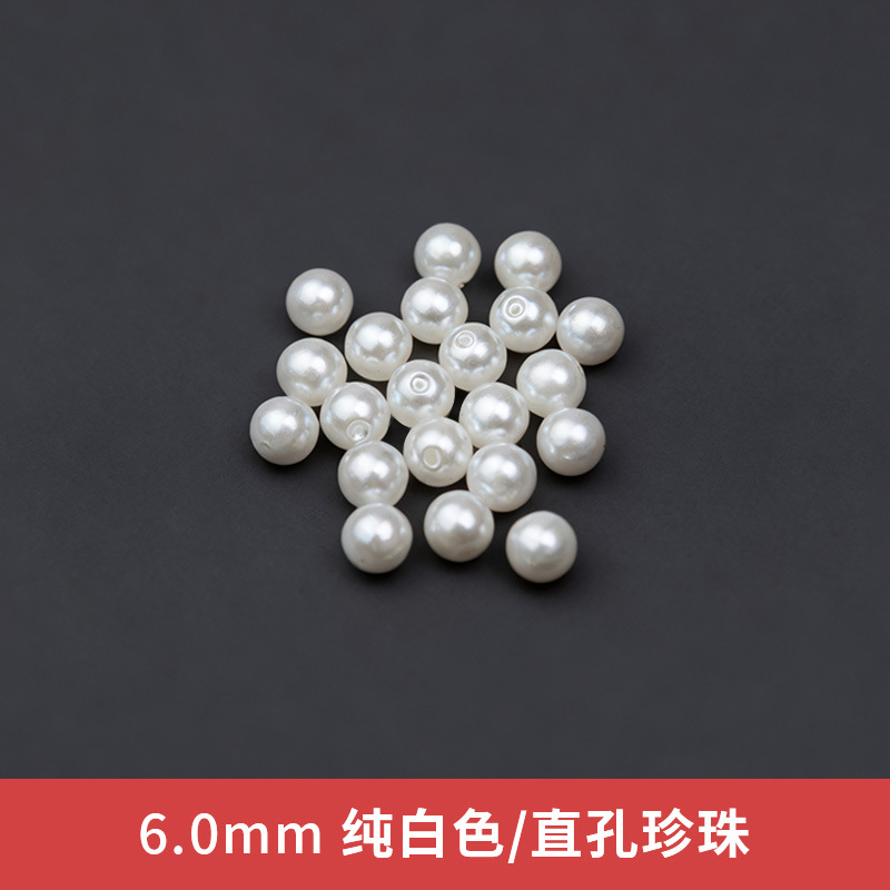 Cuentas sueltas de imitación de perla hechas a mano con agujeros, material de perla artificial de plástico, accesorios de cuentas de medio agujero para bricolaje
