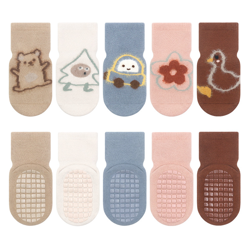 23 cepillado espesado bebé dispensación trampolín Calcetines niños infantiles antideslizante piso calcetines visón patrón Terry Calcetines