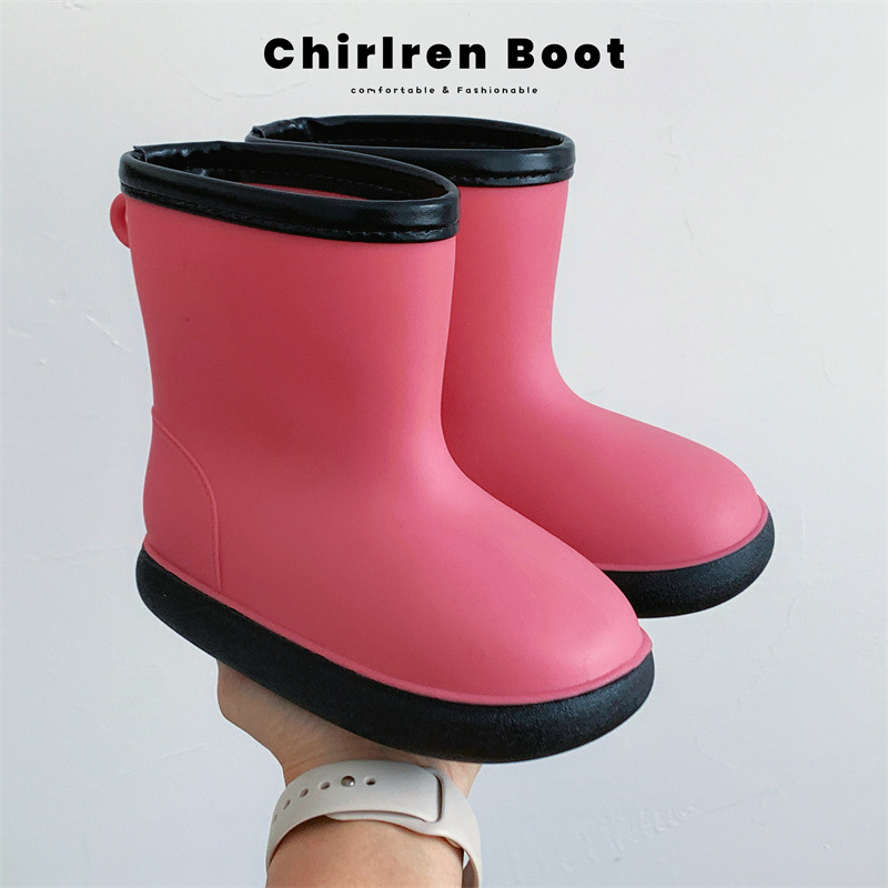 Children's Rain Boots, Girls' Cute Rain Boots, Kindergarten Baby Primary School Students' Outdoor Water Shoes, Waterproof Non-Slip Rubber Shoes