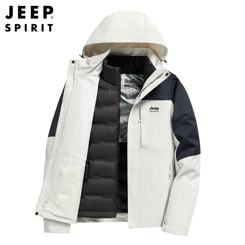 Мужская верхняя одежда, хлопковая верхняя одежда для пар, зимний утолщенный комплект из двух предметов «три в одном», теплый пуховик на подкладке, мужской модный пуховик 6165