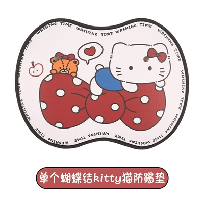Cute Kitten Cartoon Car Seat Chair back anti-kick pad - bow-kt