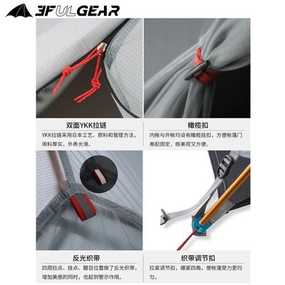Double-Person Silicone-Coated Rainproof, Windproof, Avtomobil dam çadırları