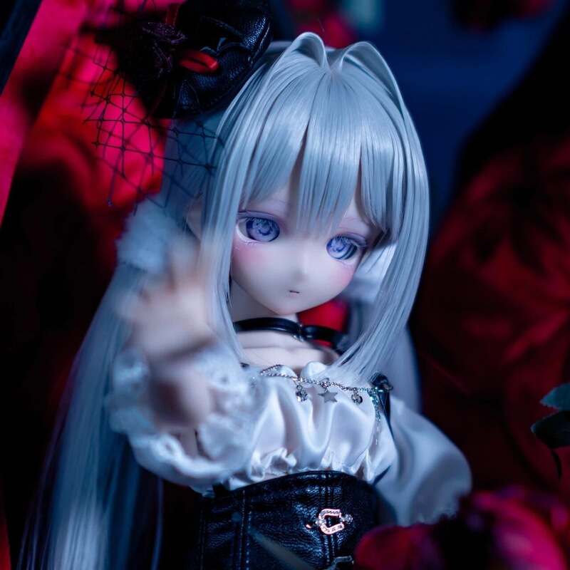 Chunhan/ [Raw Material] Gothic-style silver-gray long straight BJD wig, 346 points, high-temperature fiber, can be trimmed and modified