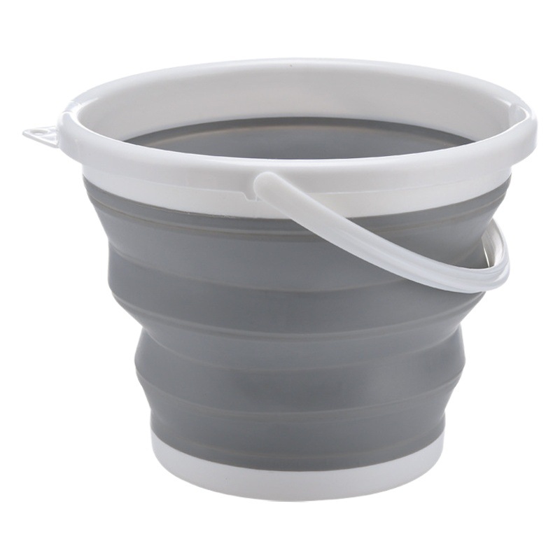 Cubo plegable multifuncional con tapa portátil al aire libre lavado de coches pesca hogar plástico almacenamiento de agua cubo pequeño para limpieza