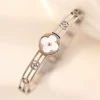 Hollow mugwort leaf clover white shell steel color