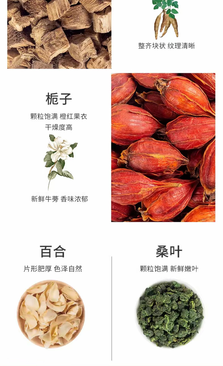 Sang Ju Zhi Zi Yin Herbal Tea Blend 50g Individually Wrapped Tea Bags for Daily Hot Brewing quality and texture