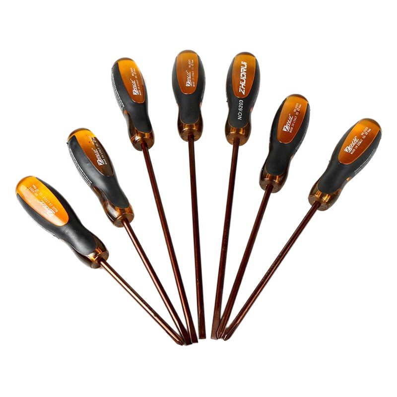 S2 rojo transparente PVC pegamento recubierto a prueba de aceite de dos colores destornillador Cruz-palabra hogar herramienta de reparación industrial destornillador