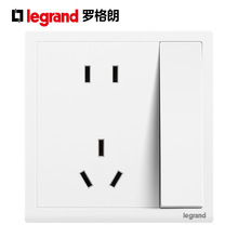 legrand罗格朗86型开关插座朗淳S玉兰白带开关二三插座一开五孔插